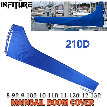 Waterproof Mainsail Boom Cover Boat Cover 210D Anti UV Sunshade Dustproof Boom Sail Cover 8-9ft 9-10ft 10-11ft 11-12ft 12-13ft