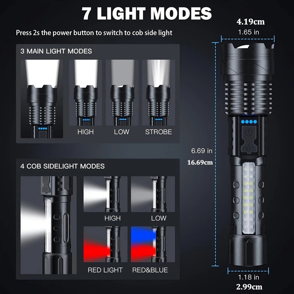 High Lumens Rechargeable LED Flashlights