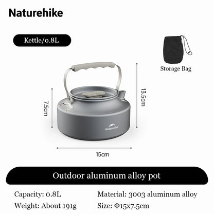 Naturehike Camping Cookware Set Outdoor Pot Tableware Kit Cooking Water Kettle Pan Travel Cutlery Utensils Hiking Picnic Tourist