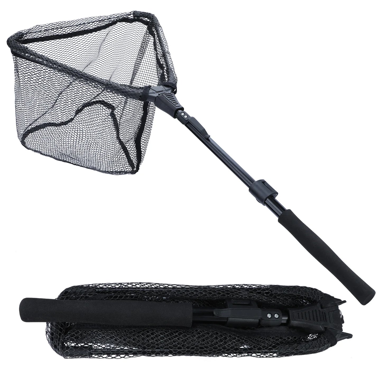 Sougayilang Fishing Tool Net Fishing trackle 75/95/115cm Portable Retractable Folding Fishing Net for Bass Carp Trout Fishing