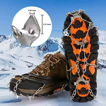 10/8 Teeth Steel Ice Gripper Spike for Shoes Anti Slip Climbing Hiking Snow Spikes Crampons Cleats Grips Boots Cover crampons