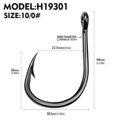 10Pcs/lot High Carbon Steel Fishhook with Barb