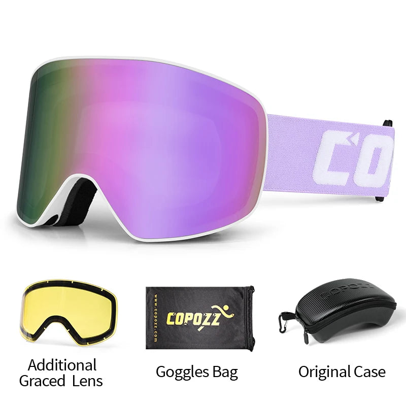 COPOZZ Brand Ski Goggles Men Women double layers big Snowboard Goggles Anti-fog UV400 Skate Skiing Snowboard Goggles