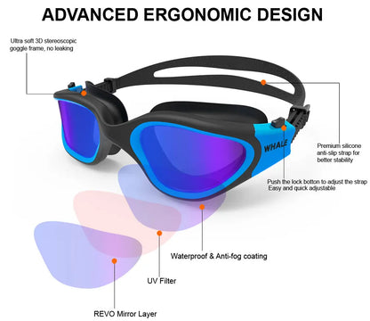 New Adult Anti-Fog UV Protection Lens Men Women Swimming Goggles Waterproof Adjustable Silicone Swim Glasses Adults