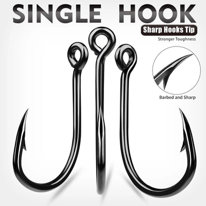 10Pcs/lot High Carbon Steel Fishhook with Barb