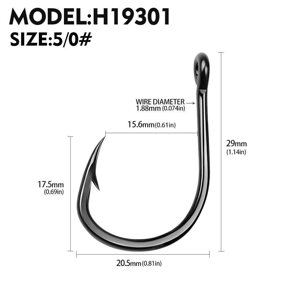 10Pcs/lot High Carbon Steel Fishhook with Barb