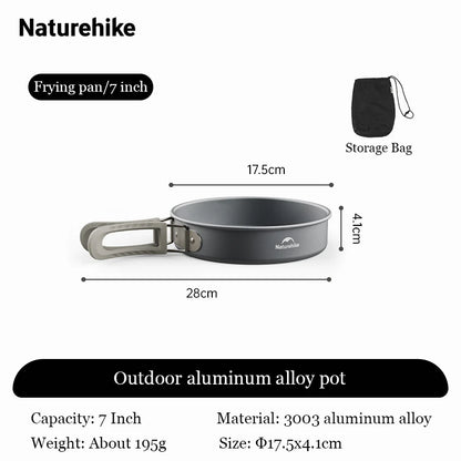 Naturehike Camping Cookware Set Outdoor Pot Tableware Kit Cooking Water Kettle Pan Travel Cutlery Utensils Hiking Picnic Tourist