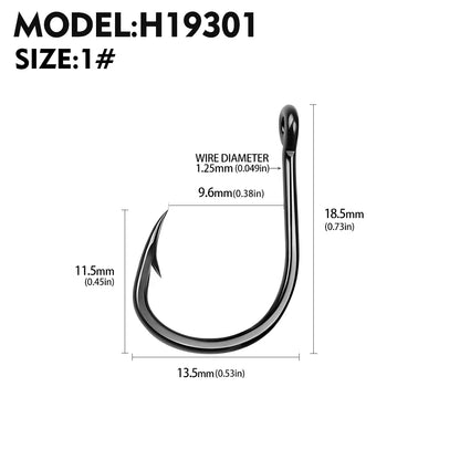 10Pcs/lot High Carbon Steel Fishhook with Barb