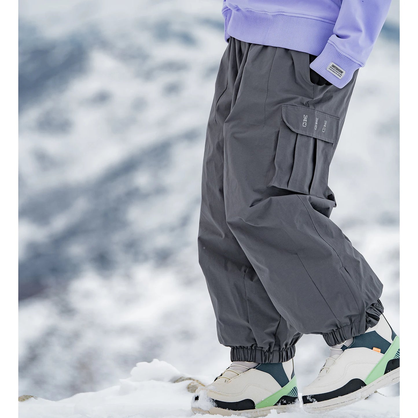 2025 New Winter Men's and Women's Single Board Ski Pants Double Board Ski Pants Windproof, Waterproof, Warm, Thickened Oversize