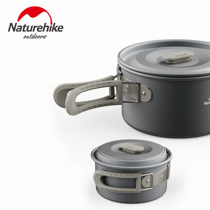 Naturehike Camping Cookware Set Outdoor Pot Tableware Kit Cooking Water Kettle Pan Travel Cutlery Utensils Hiking Picnic Tourist