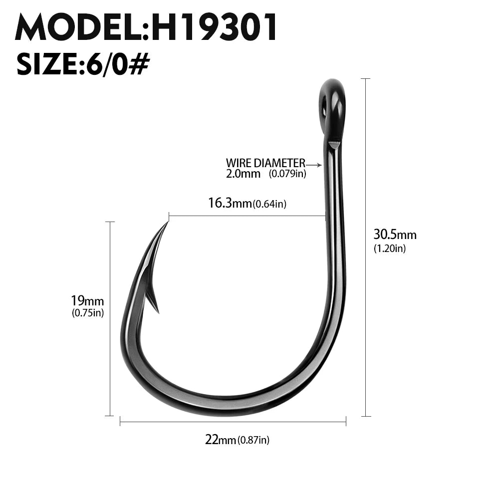 10Pcs/lot High Carbon Steel Fishhook with Barb