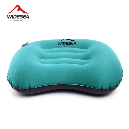 Widesea Portable Inflatable Pillow Camping Equipment Compressible Folding Air Cushion Outdoor Protective Tourism Sleeping Gear