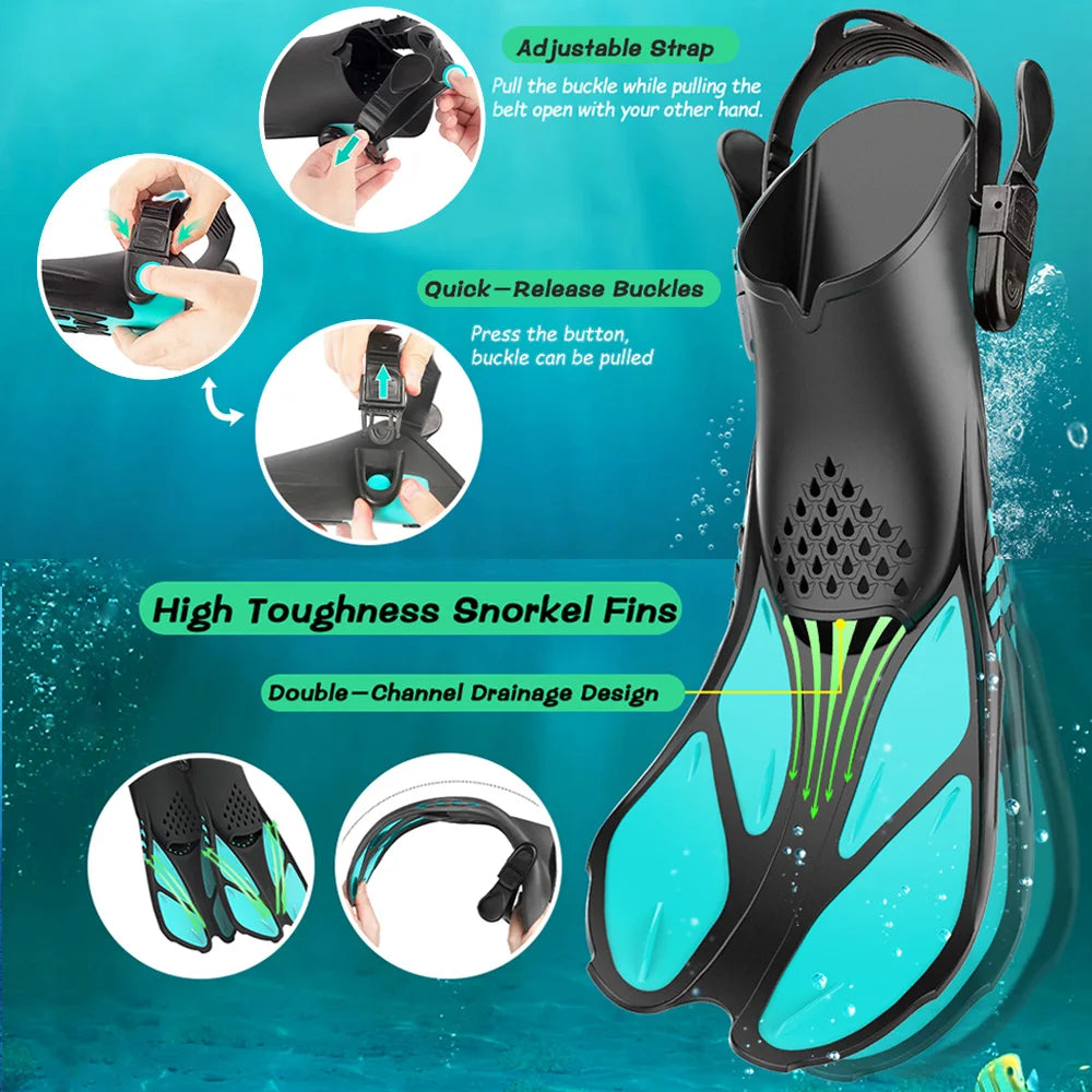 Snorkel Fins with Adjustable Buckles