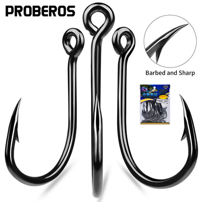 10Pcs/lot High Carbon Steel Fishhook with Barb