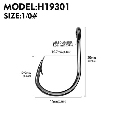 10Pcs/lot High Carbon Steel Fishhook with Barb