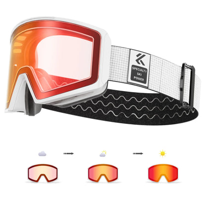 2024 Outdoor Photochromic Ski Goggles Men Snowboard Glasses Women Winter Snow Sunglasses UV400 Magnetic Attraction Lens